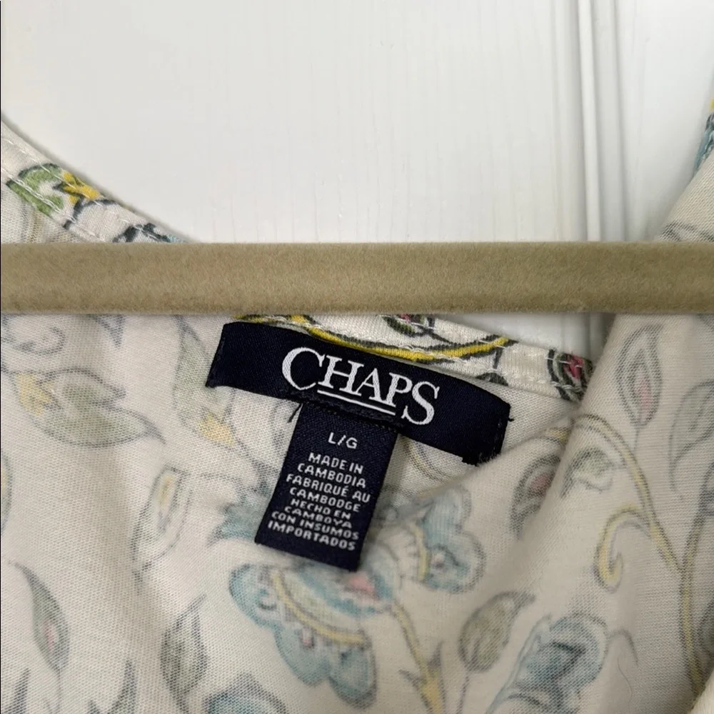 Chaps White and Blue Maxi Sundress with Scoop Neck - Picture 2 of 3